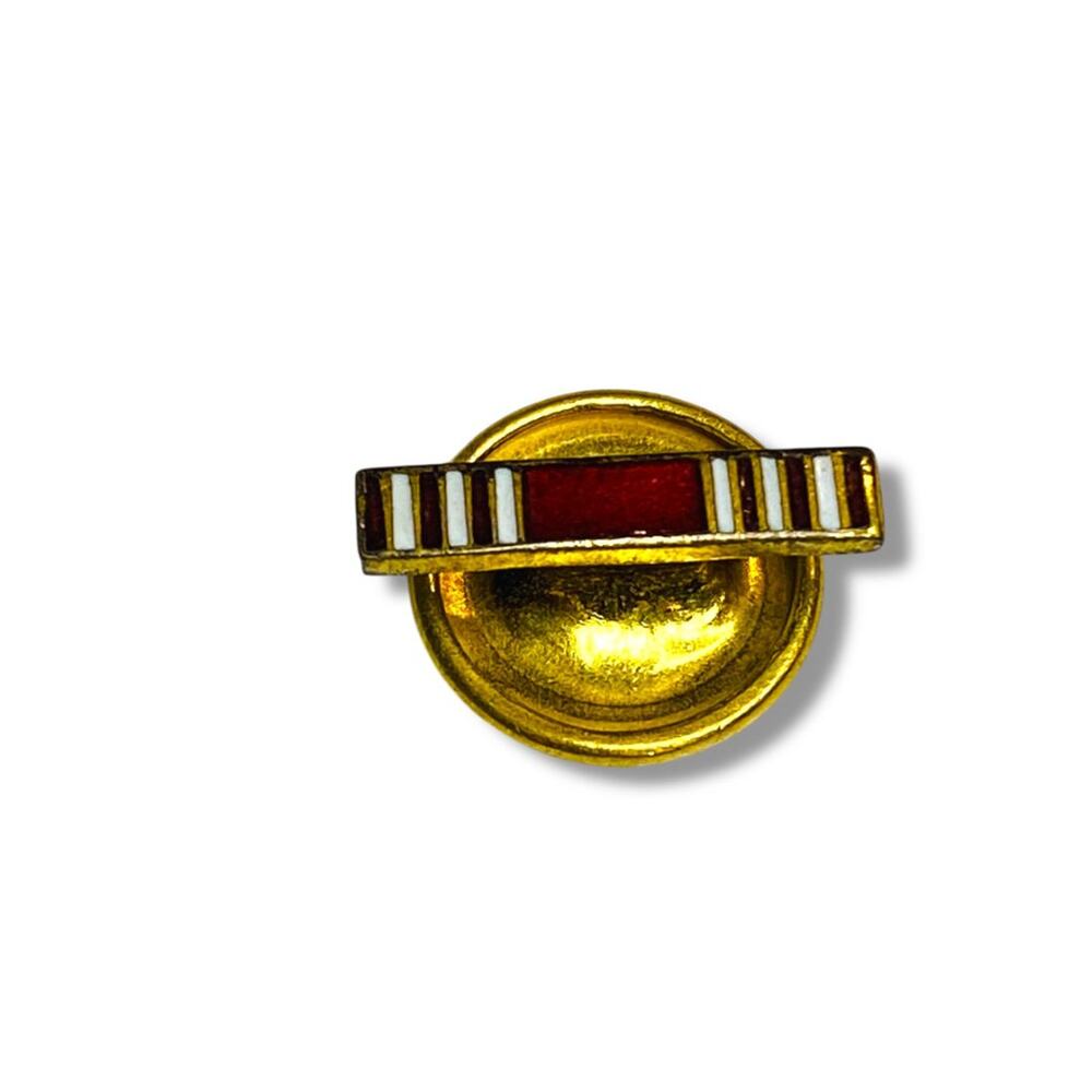 Vintage US Army Good Conduct Medal Stud Button Red White .6"